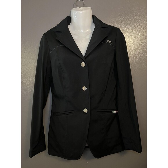 Alessandro Albanese Show Jacket Womens Small Black AA Easy Care Equestrian - Picture 1 of 12